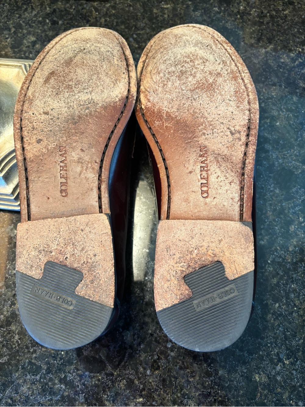 Cole Haan Men's Burgundy Leather Tassel Loafers - Picture 5 of 5